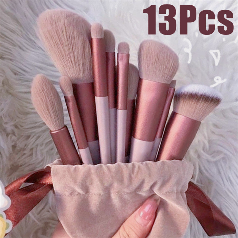 Ensemble de 13 pinceaux de maquillage : pinceau correcteur, pinceau blush, pinceau poudre, pinceau fard à paupières, pinceau highlighter, pinceau fond de teint, outils de beauté cosmétiques