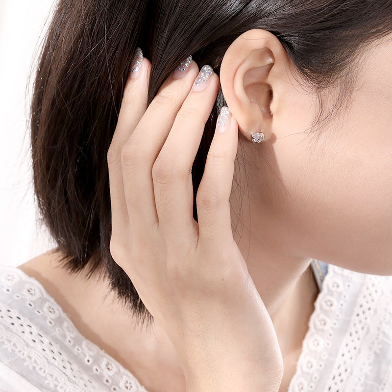 Boucles d'oreilles puces Gourami en argent sterling S925, style passe-partout et motif baiser frais