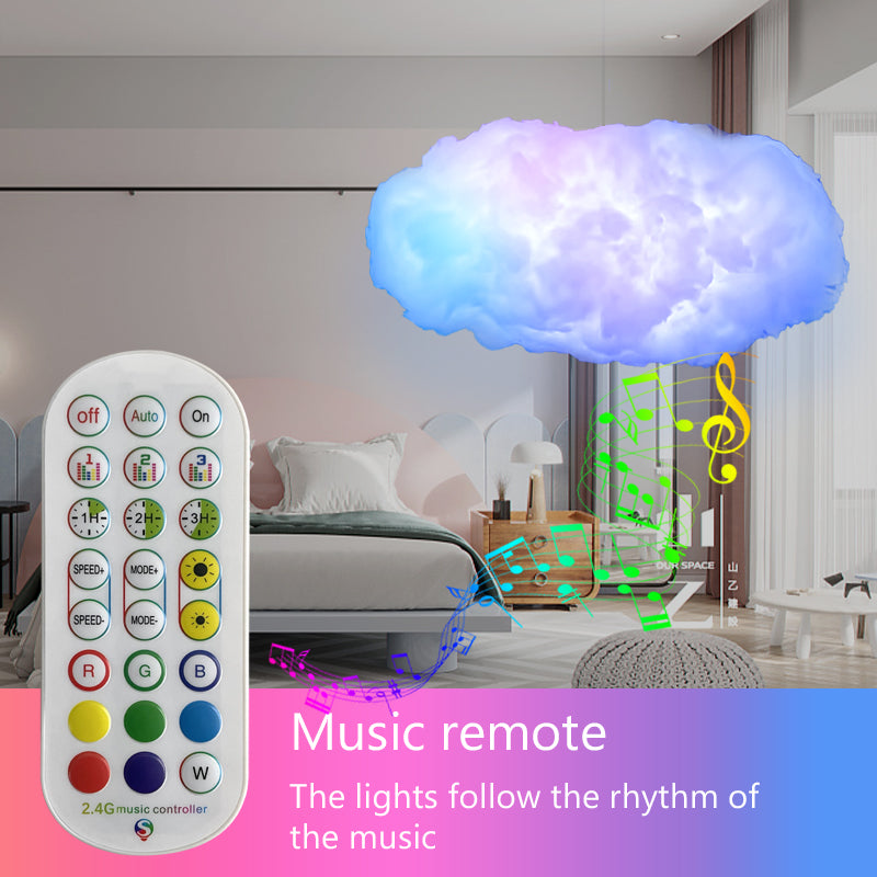 Lampe USB Cloud Light avec application de contrôle, synchronisation musicale et simulation d'éclairage 3D RGBIC pour chambre à coucher.