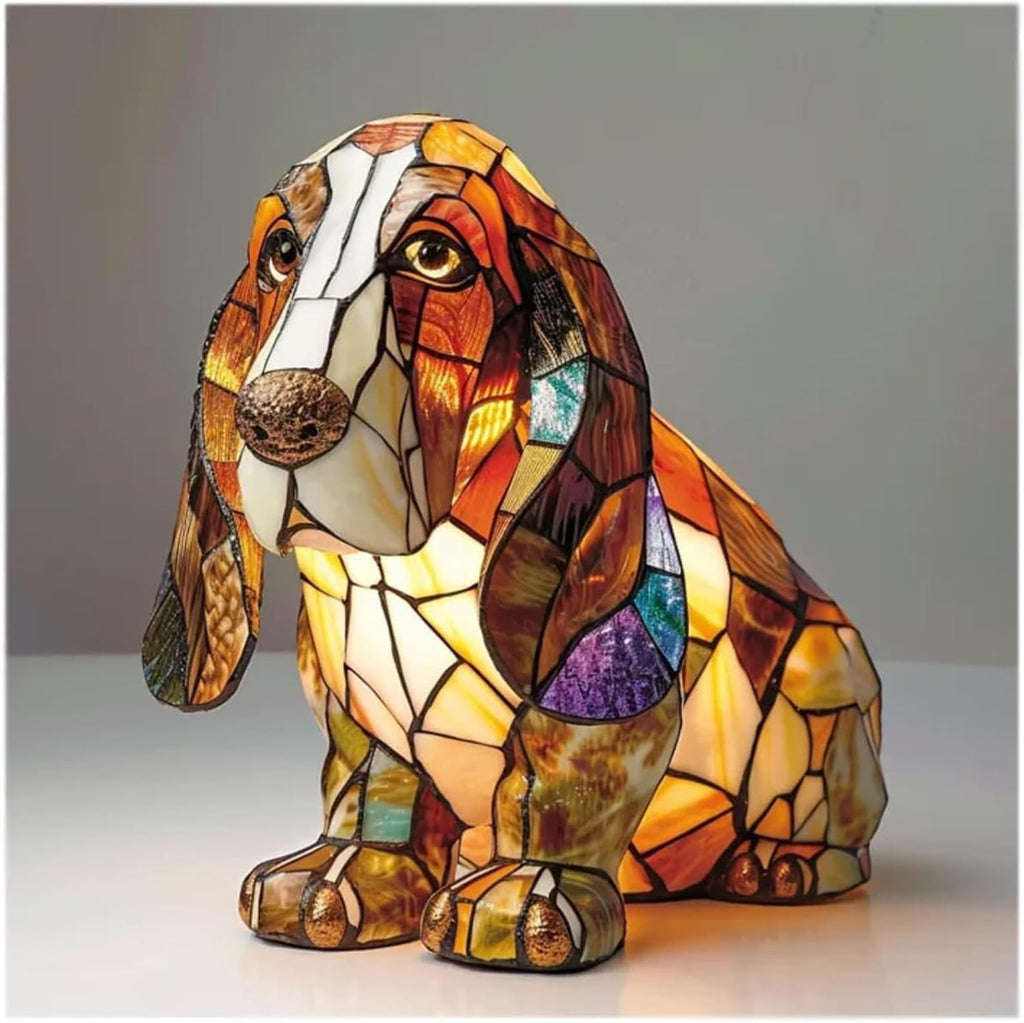 Lampes en résine représentant un chien étrange et coloré