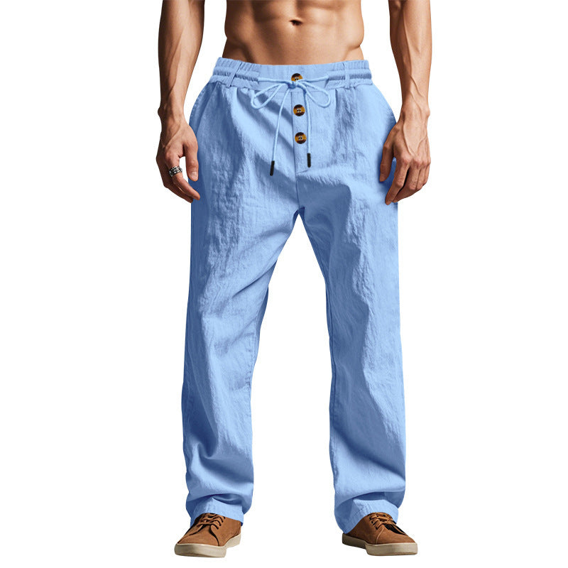 Pantalon homme respirant, doux pour la peau, coupe ample, décontracté, idéal pour la plage, le sport et l'été