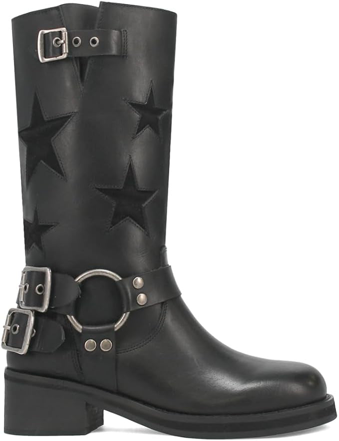 Bottines à boucle de ceinture cousue