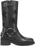 Bottines à boucle de ceinture cousue