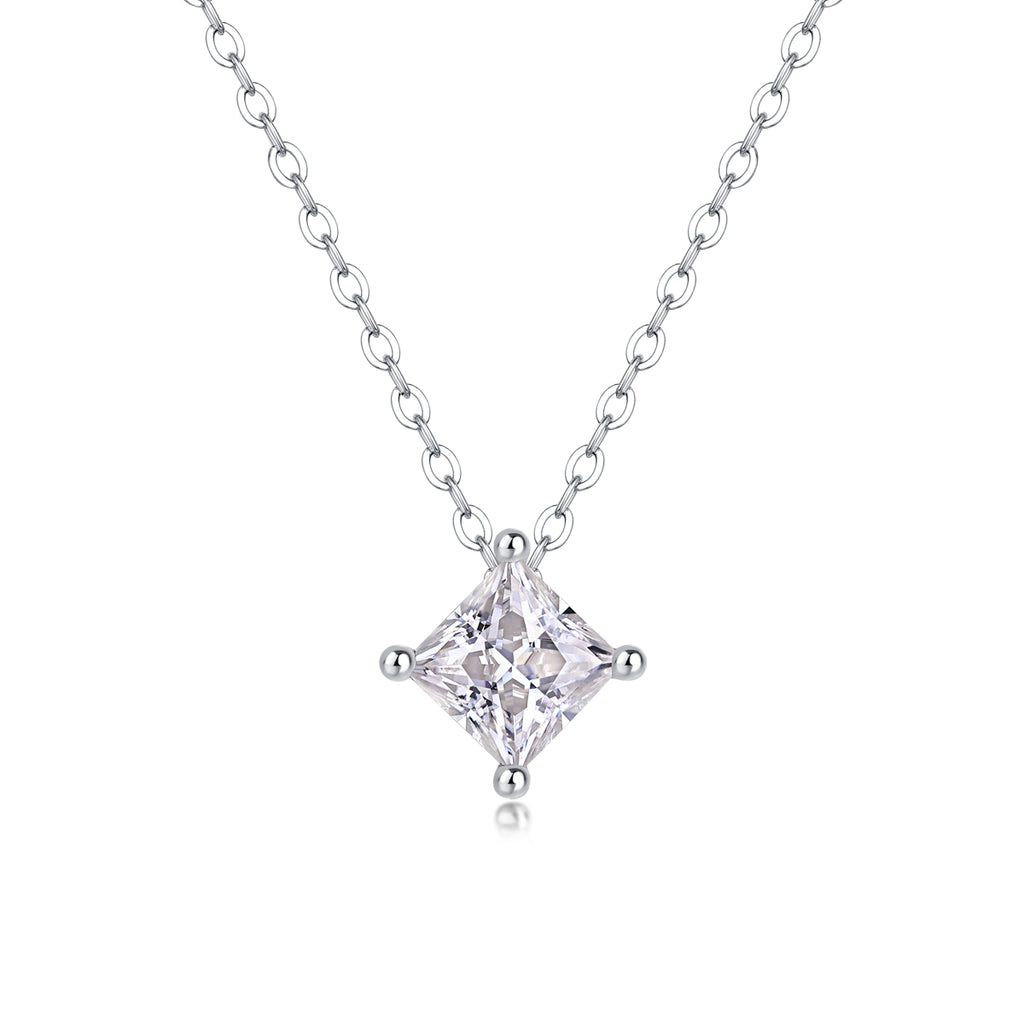 1Stay Together - Un pendentif en argent sterling S925 serti de diamants et de moissanites carrées, à la fois tendance et luxueux. Ventes interdites sur TikTok