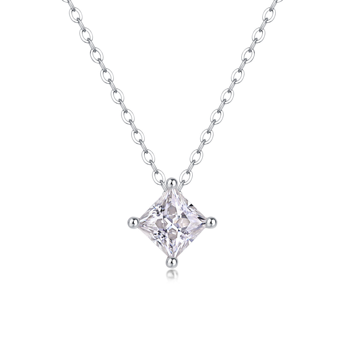 1Stay Together - Un pendentif en argent sterling S925 serti de diamants et de moissanites carrées, à la fois tendance et luxueux. Ventes interdites sur TikTok