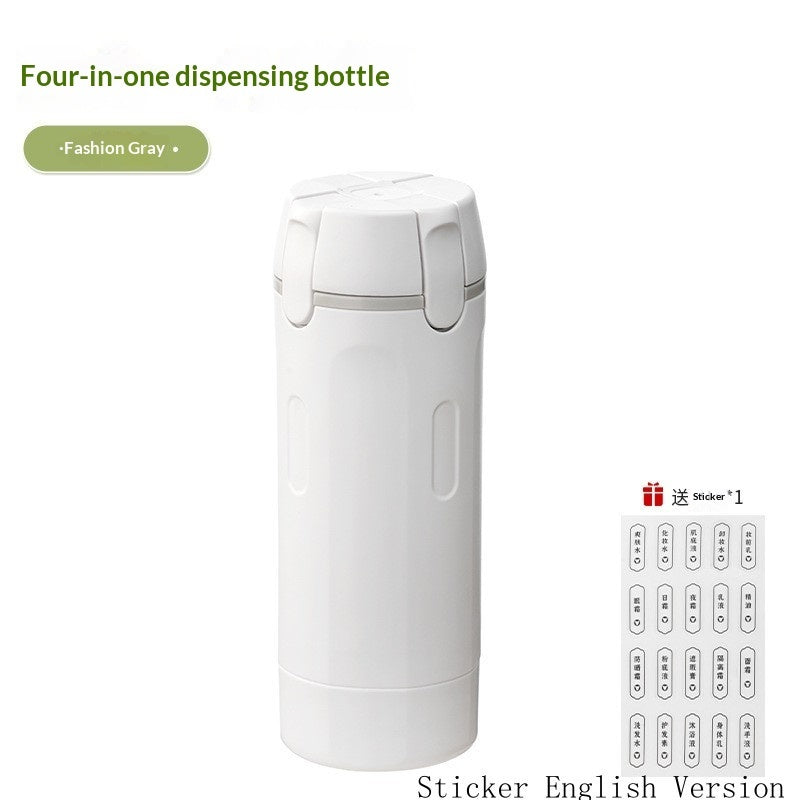 Distributeur de voyage 4 en 1, flacons portables étanches pour parfum, shampoing, après-shampoing et lotion