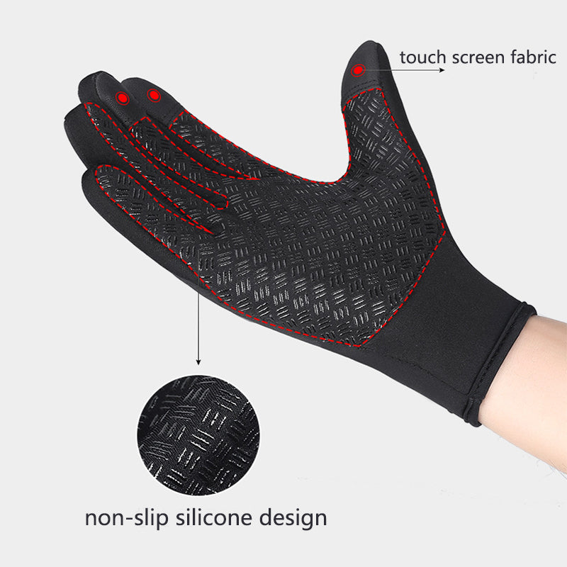 Gants d'hiver tactiles pour la moto, imperméables et doublés polaire, compatibles avec écrans tactiles et adaptés au sport.
