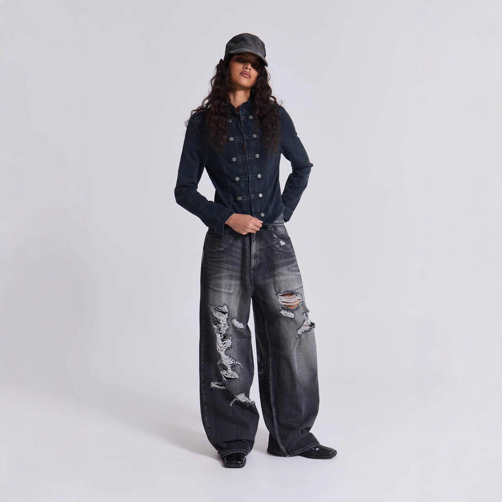 Pantalons droits streetwear rétro Y2K pour hommes et femmes