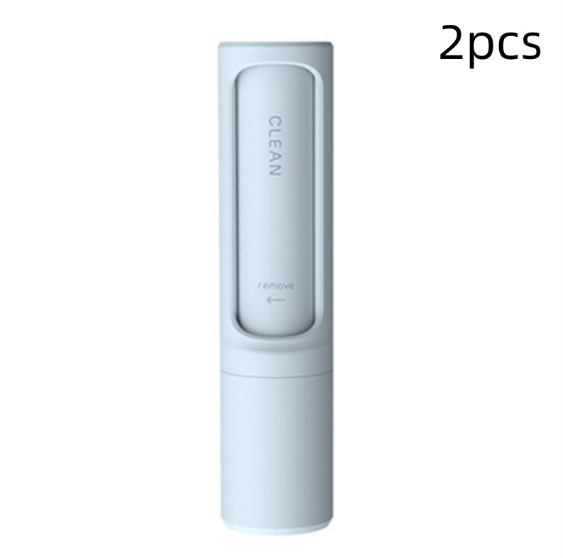 Brosse anti-poils d'animaux réutilisable 2 en 1, rouleau adhésif, outil autonettoyant portable et efficace pour chats et chiens.