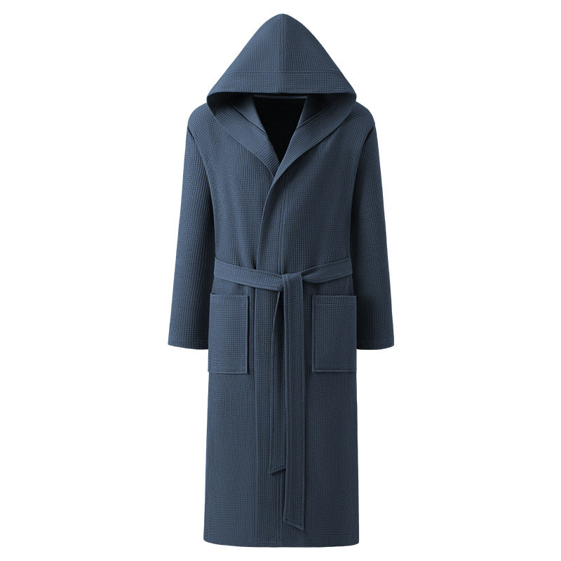 Peignoir à capuche en pur coton pour homme