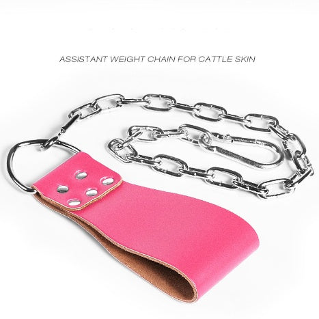 Ceinture de musculation en cuir avec anneau de chaîne pour l'entraînement de puissance