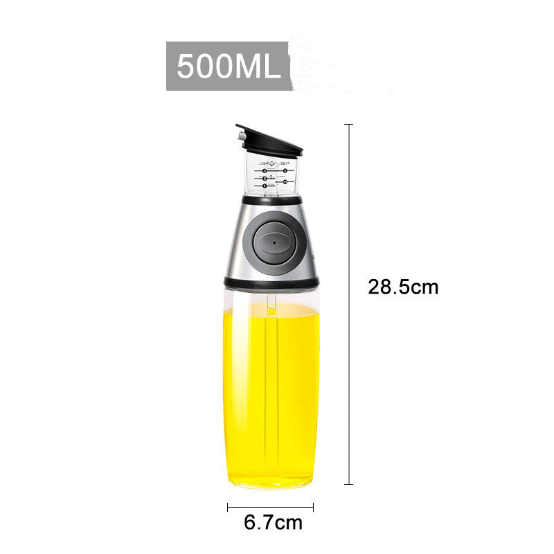 Bouteille en verre graduée de 500 ml pour huile ou soja, ustensiles de cuisine