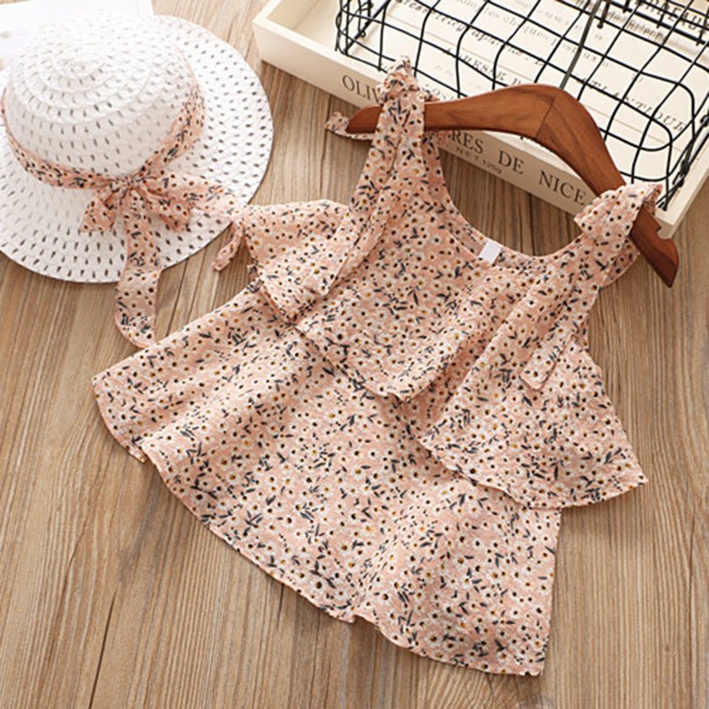 Ensemble 2 pièces fille - Haut fleuri et short