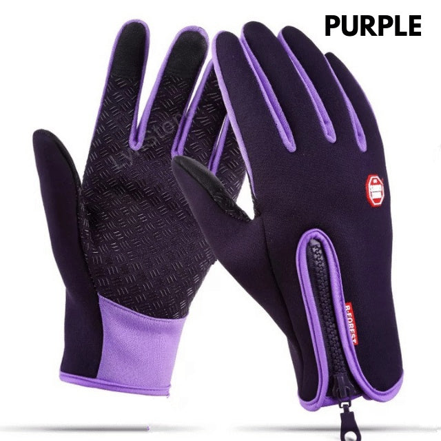 Gants d'hiver tactiles pour la moto, imperméables et doublés polaire, compatibles avec écrans tactiles et adaptés au sport.