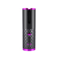 Fer à boucler automatique rechargeable pour femmes, portable, avec écran LCD et surface rotative en céramique pour créer des boucles ondulées.