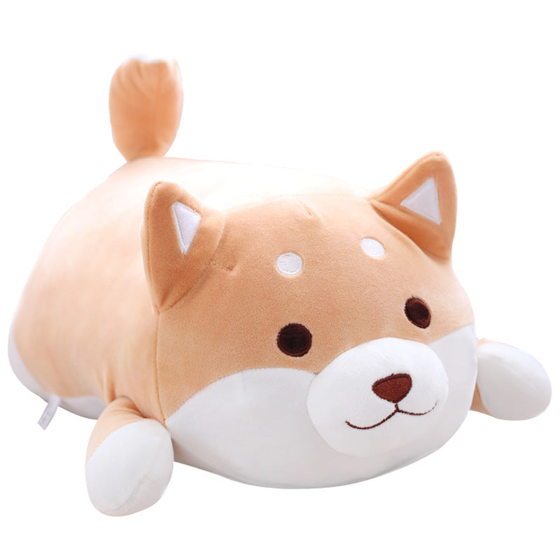 Peluche Shiba Inu potelé et mignon de 36 à 55 cm, douce et kawaii, idéale comme coussin ou cadeau pour enfants.