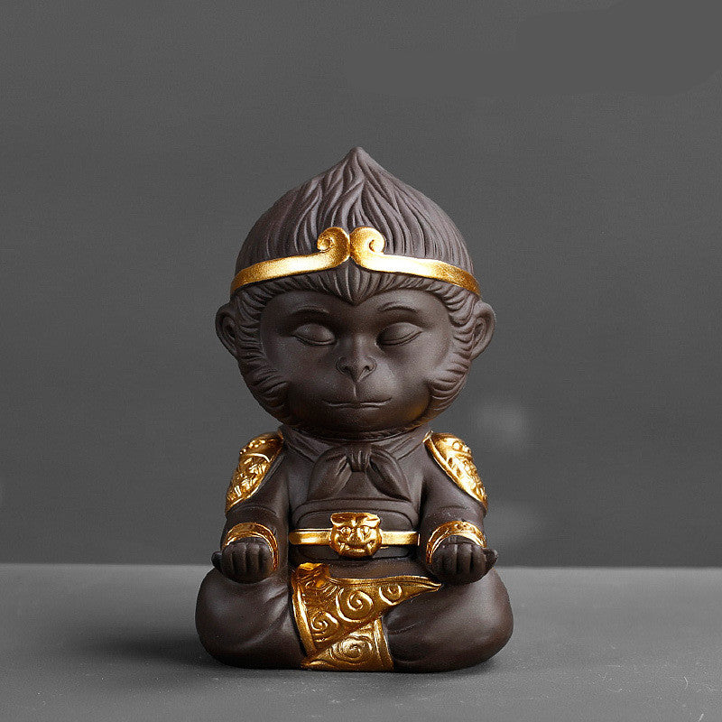 Service à thé Kung Fu argile violette Sun Wukong – Plateau décoratif