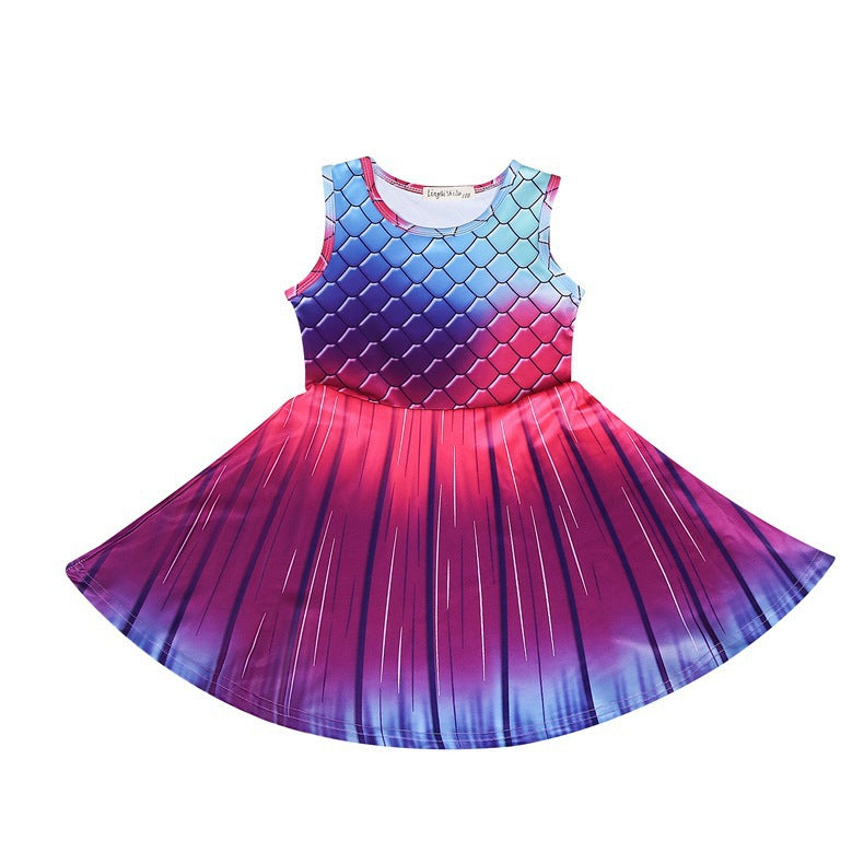 Robe débardeur fille - Couleur sirène