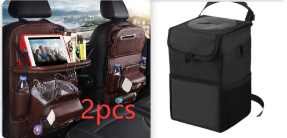 Sac de rangement de voiture en cuir PU multifonction, plateau de dossier de siège, sac de suspension étanche, organisateur de voiture, accessoires intérieurs automobiles
