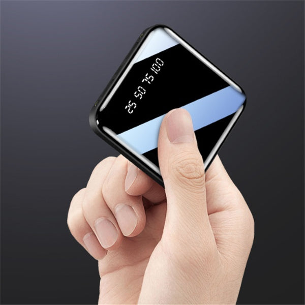 Mini batterie externe 20 000 mAh portable avec affichage numérique miroir
