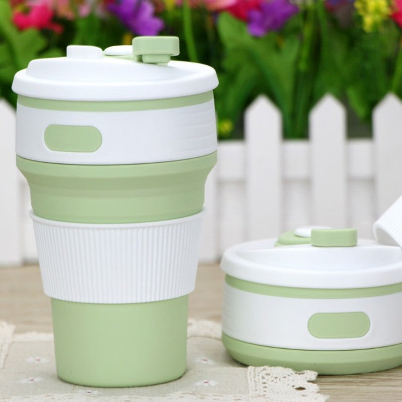 Tasses à café pliables de voyage en silicone, sans BPA, de qualité alimentaire, pour thé et café.