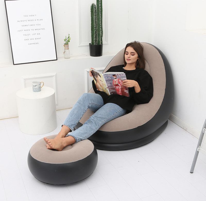 Pouf paresseux avec canapé-lit gonflable