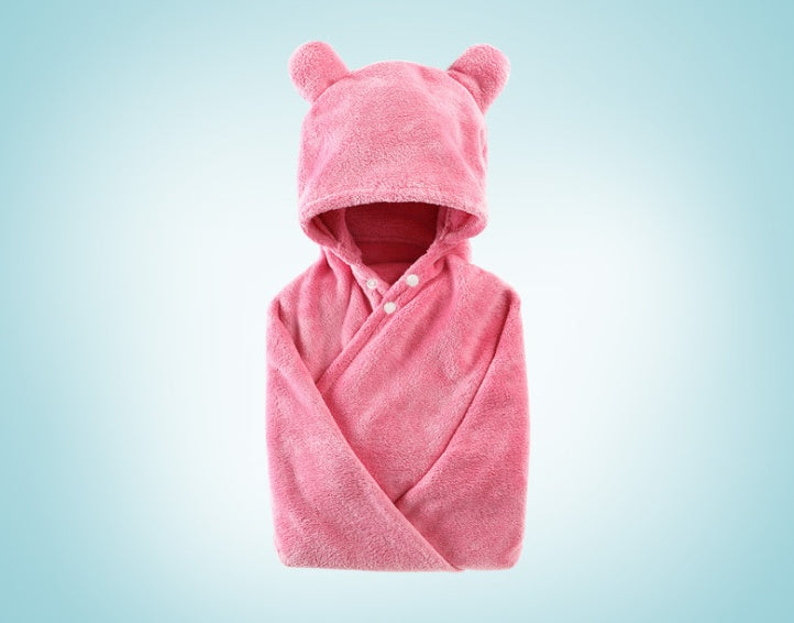 Serviette de bain à capuche en coton pour bébé