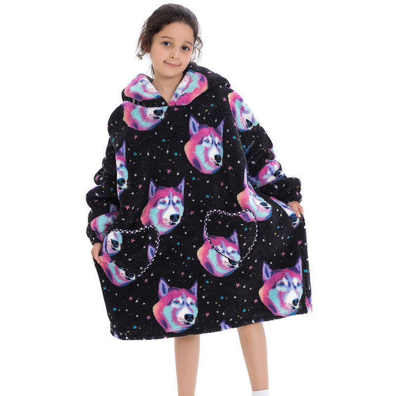 Sweat-shirt thermique oversize, sweat-shirt paresseux pour enfants