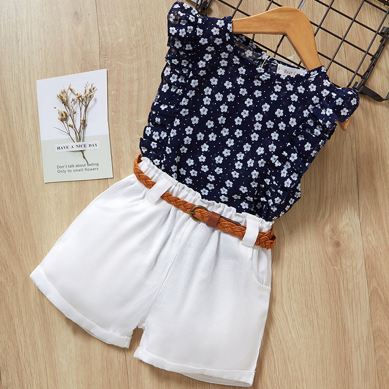 Ensemble 2 pièces fille - Manches courtes et short tendance