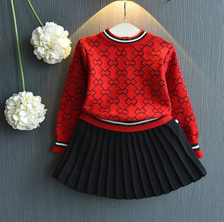 Ensemble 2 pièces fille - Pull et jupe