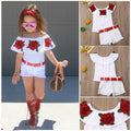 Ensemble fille - Short jean et haut rose