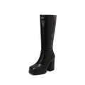 Bottes hautes à plateforme et talons hauts tendance pour femmes grandes tailles