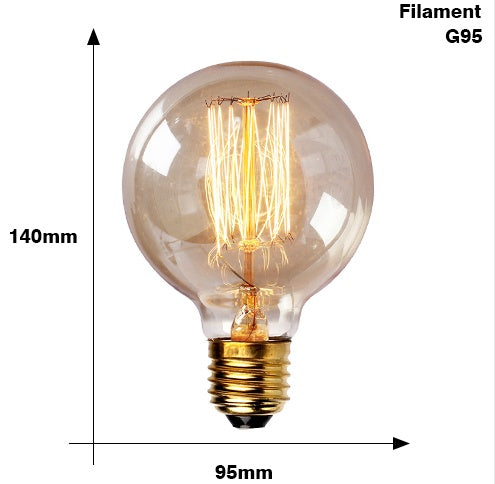 Ampoule Edison E27 220V 40W ST64 A19 T45 G80 G95 G125 Ampoule à filament incandescent Style rétro