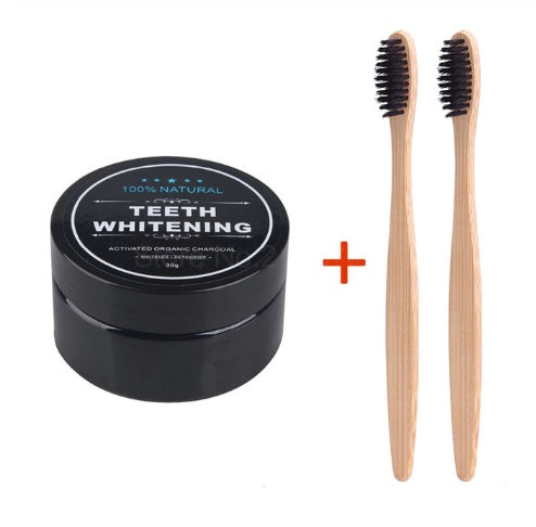 Poudre de charbon pour le blanchiment des dents, charbon actif de noix de coco, poudre de charbon pour le blanchiment des dents, hygiène buccale