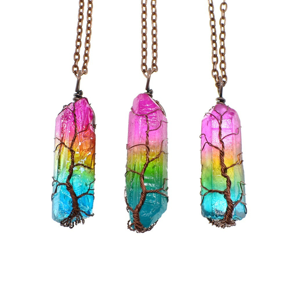 Pendentif Arbre de Vie en Cristal et Pierre, un bijou tendance très en vogue