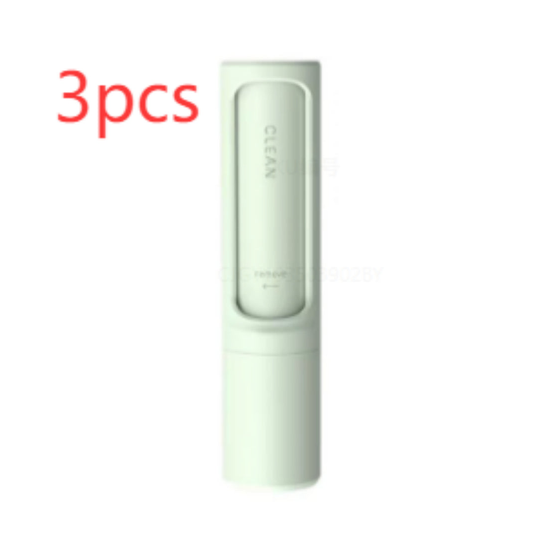 Brosse anti-poils d'animaux réutilisable 2 en 1, rouleau adhésif, outil autonettoyant portable et efficace pour chats et chiens.