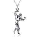 Collier pendentif homme musclé en argent sterling 925