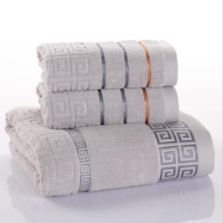 Ensemble de trois serviettes en coton