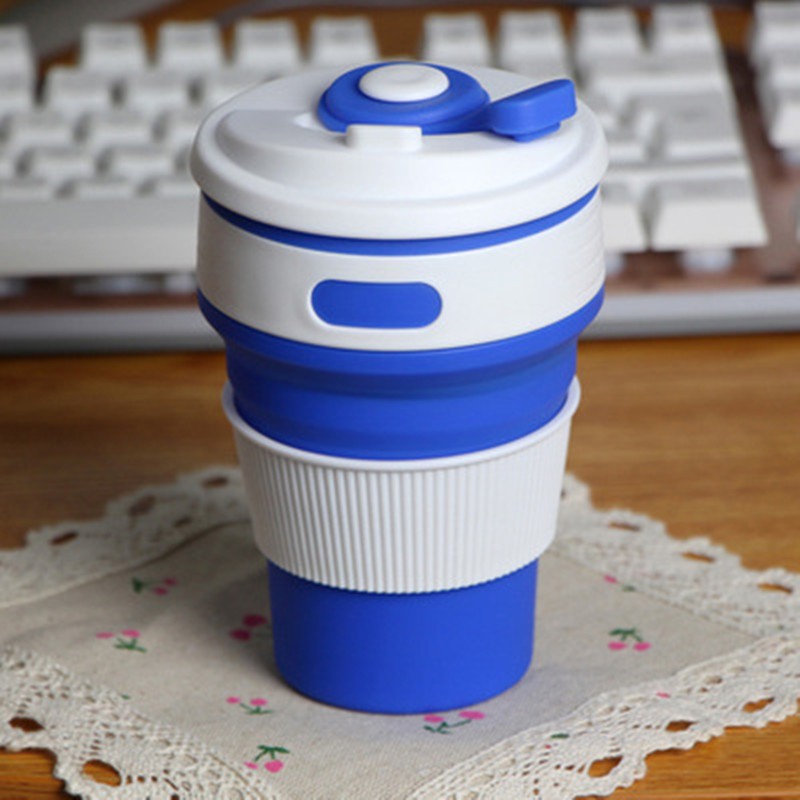 Tasses à café pliables de voyage en silicone, sans BPA, de qualité alimentaire, pour thé et café.