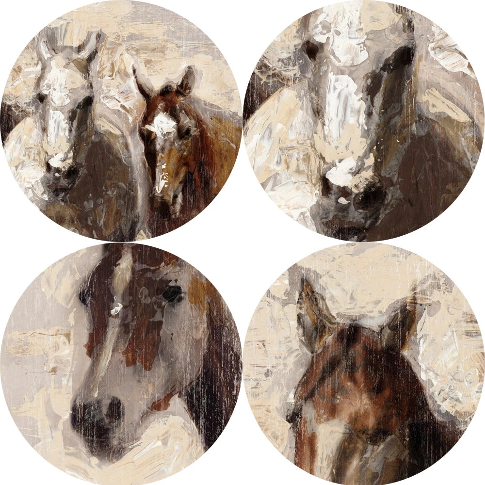 Tableau abstrait de cheval sur toile, affiche murale