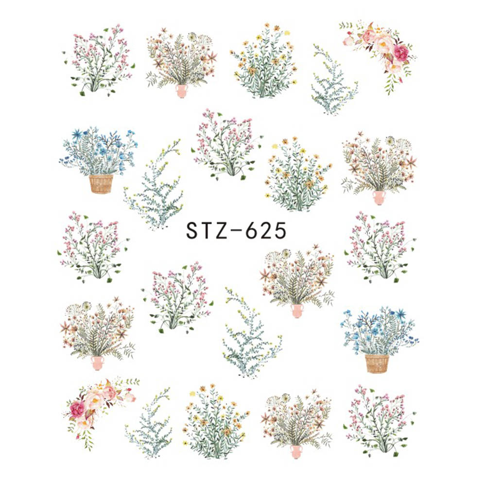 1 autocollant pour ongles papillon et fleur, transfert à l'eau, pour décoration d'ongles, tatouage, manucure, outils, pointe JISTZ508
