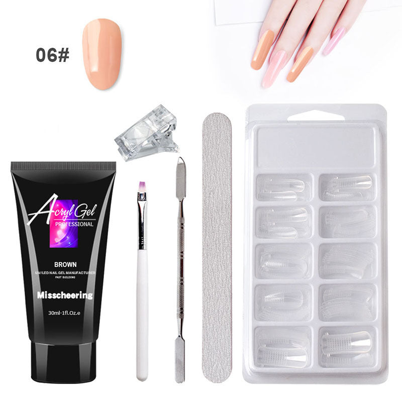 Extension d'ongles en gel sans douleur, sans support papier, kit de gel cristal indolore Quick Model