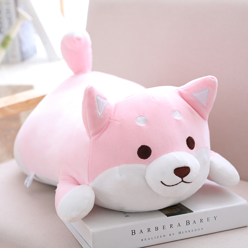 Peluche Shiba Inu potelé et mignon de 36 à 55 cm, douce et kawaii, idéale comme coussin ou cadeau pour enfants.