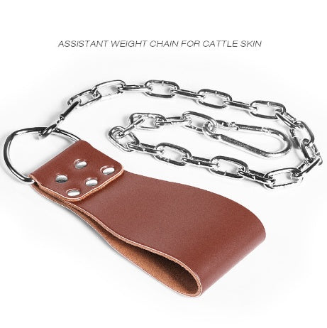 Ceinture de musculation en cuir avec anneau de chaîne pour l'entraînement de puissance