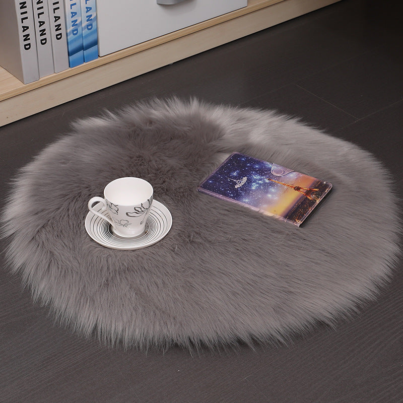 Tapis rond en peluche – Chambre, salon et balcon