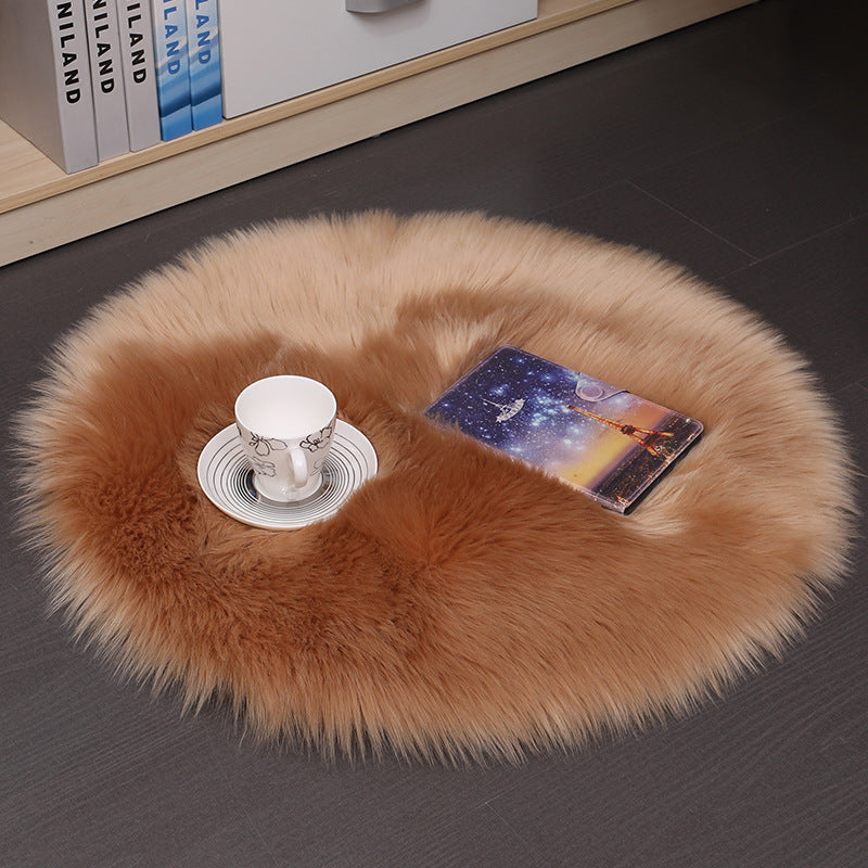 Tapis rond en peluche – Chambre, salon et balcon