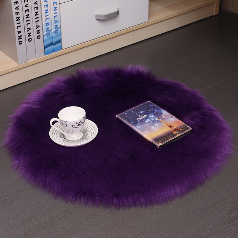 Tapis rond en peluche – Chambre, salon et balcon