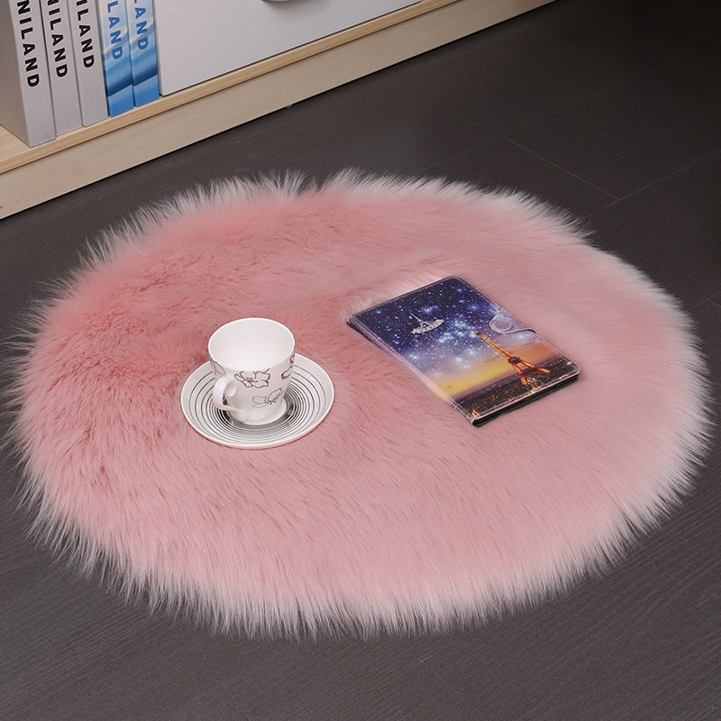 Tapis rond en peluche – Chambre, salon et balcon
