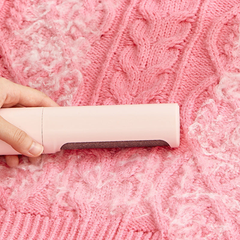 Brosse anti-poils d'animaux réutilisable 2 en 1, rouleau adhésif, outil autonettoyant portable et efficace pour chats et chiens.
