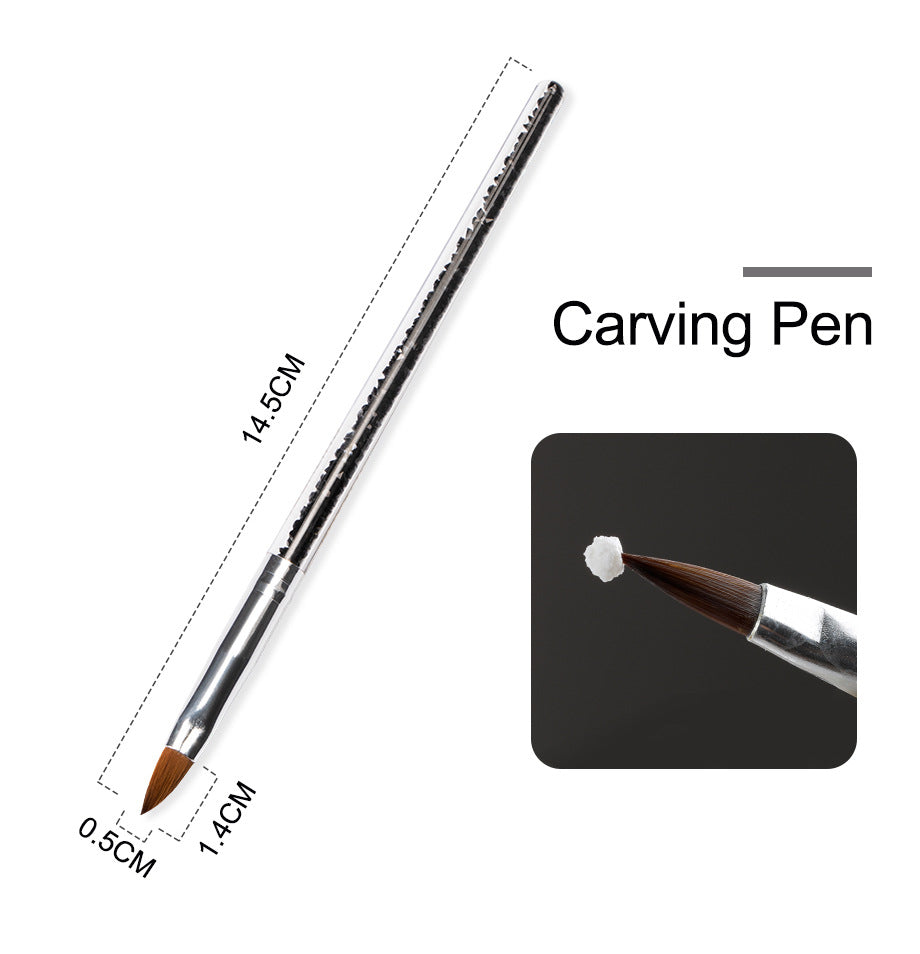 Kit de poudre acrylique pour ongles, système acrylique, ensemble d'outils professionnels pour nail art contenant un godet en verre, liquide acrylique, extension et sculpture de manucure